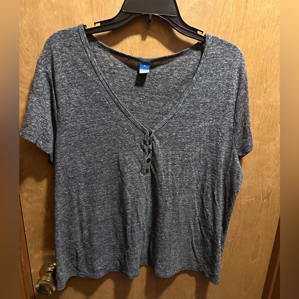 Old Navy Charcoal V-Neck Short Sleeve Tee XL